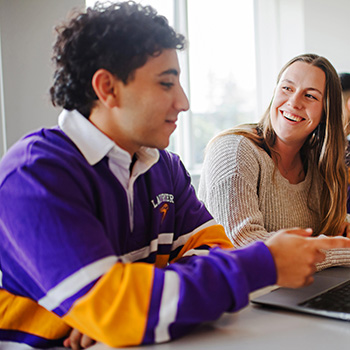 Student getting help with homework