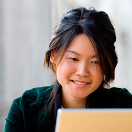 female working on laptop