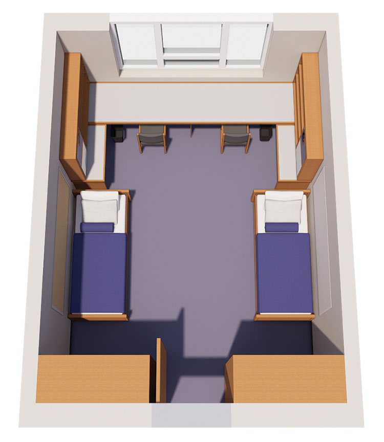 Floor plan of double domitory-style room