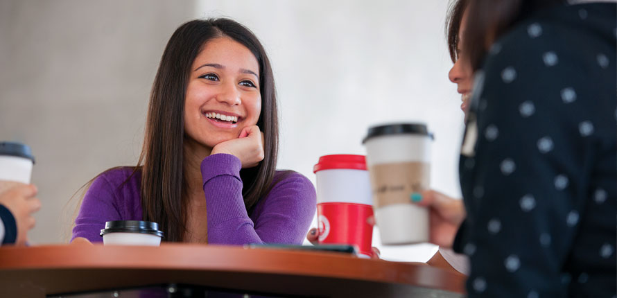 students with coffee