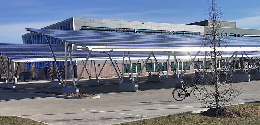 Solar panels at evolv1 building