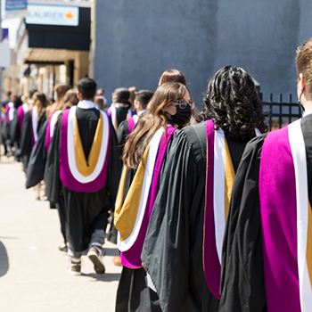 Laurier graduates in procession