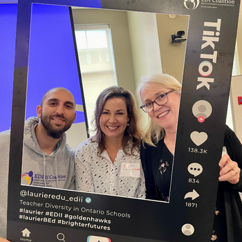 From left: Teacher Diversity Event co-organizers Ardavan Eizadirad, Jennifer Straub and Avis Beek.