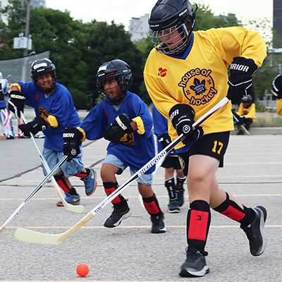 House of Hockey participants playing a game