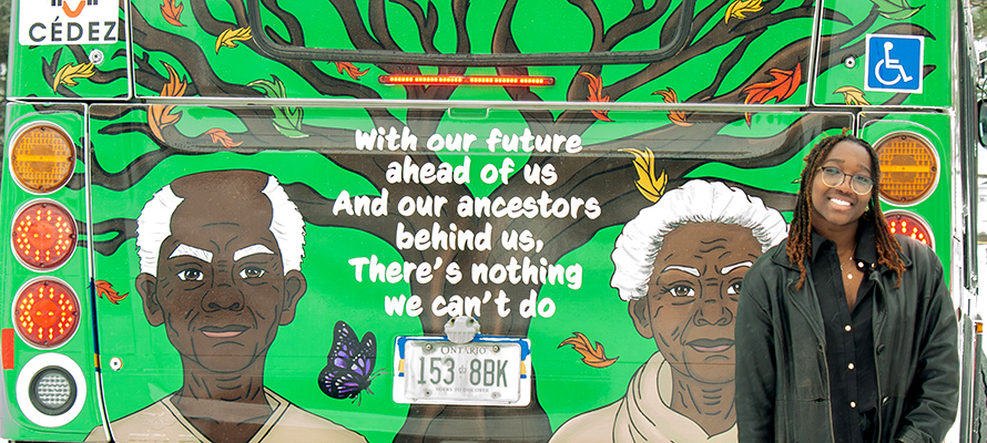 Black History Month bus wrap