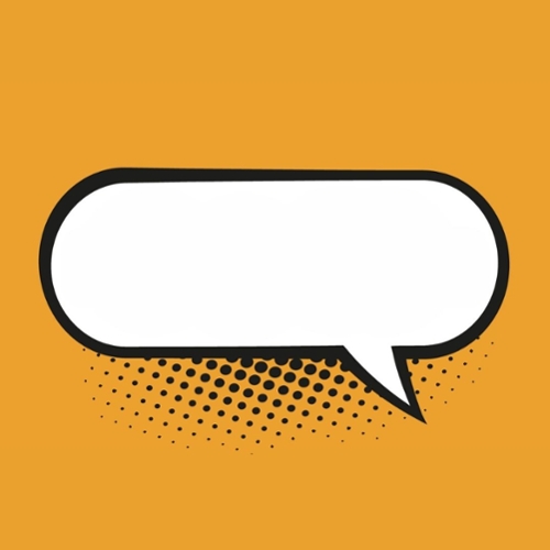 speech bubble yellow background