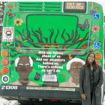 Laurier student’s artwork featured on Black History Month bus wrap.